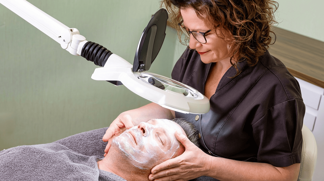 Hautpflege im Kosmetikstudio Balance Duisburg mit modernem Gerät.